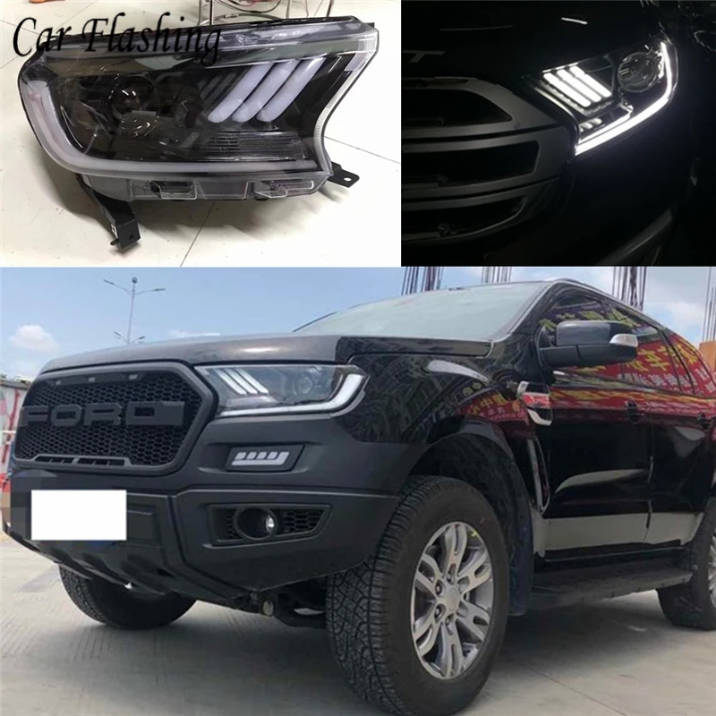 

Car Styling for Ford Everest Ranger Headlights 2016-2018 Dynamic Turn Signal LED Headlight DRL Hid Bi Xenon Auto Accessories