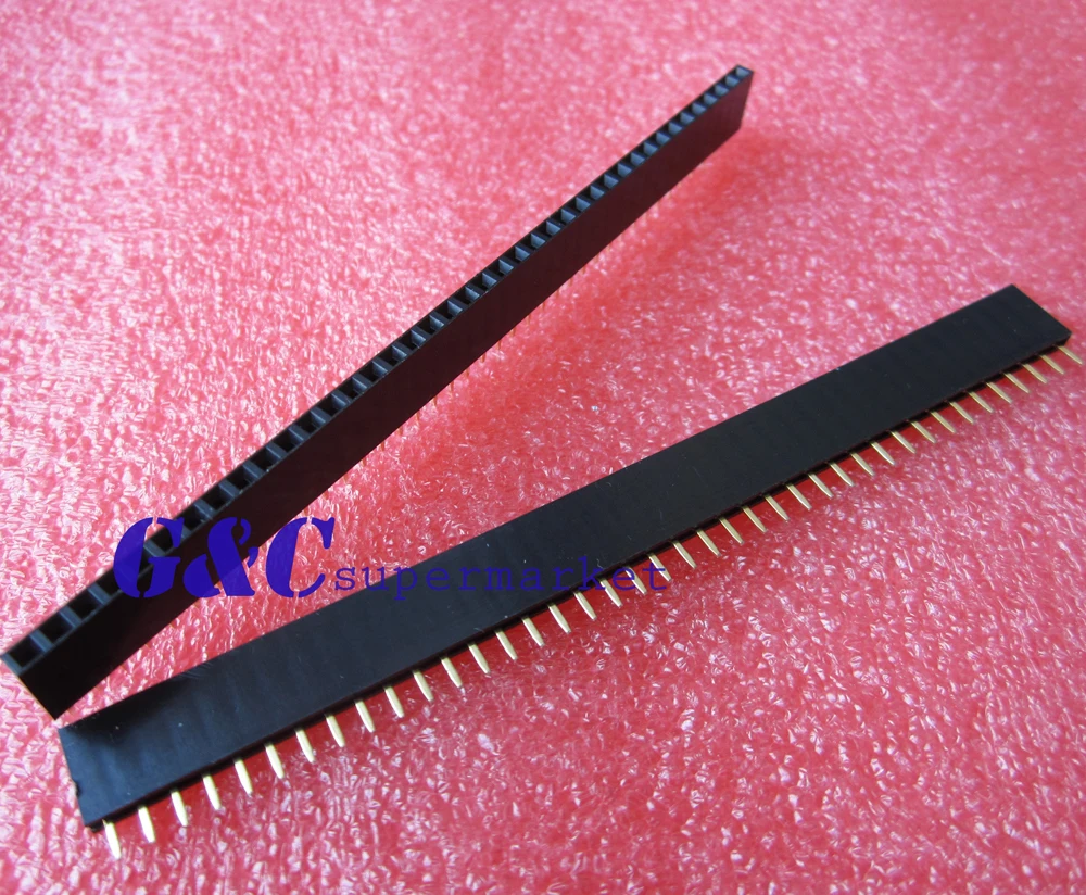 

50Pcs 2.54mm 40 Pin Female Single Row Pin Header Strip New