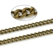 DoreenBeads античная бронза звено-спаянные медные панцирные цепи фурнитура 3x2 мм, продается в упаковке 2 м Новинка