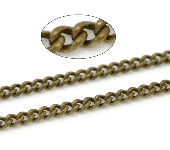 DoreenBeads старинная бронза спаянные медные панцирные цепи фурнитура 3x2 мм Продано в