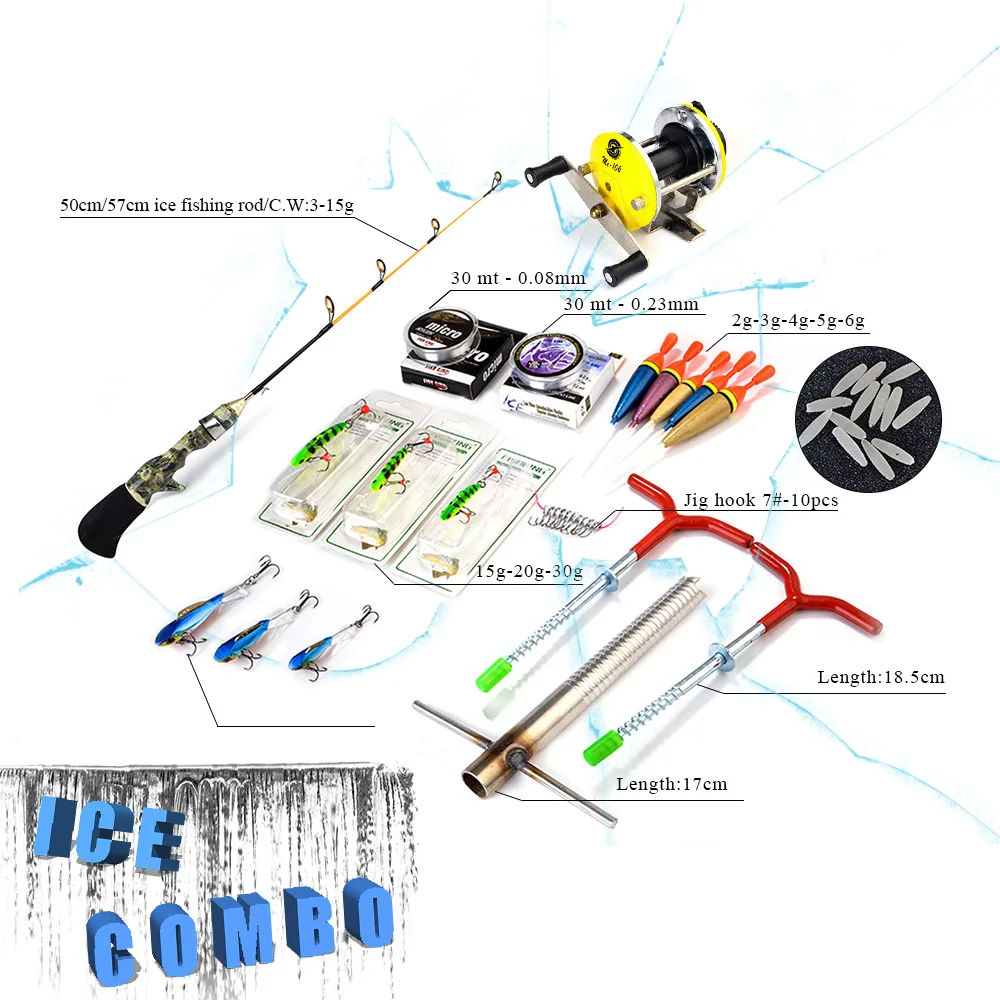 

FISH KING Ice fishing Rod With Ice Fishing Reel Casting/Spinning Rod Combo For Winter Ice Fishing Tackle