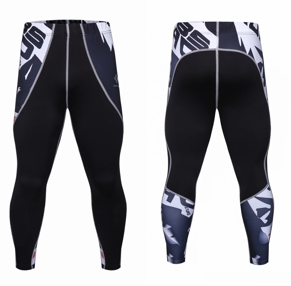 Mens Workout Fitness Compression Leggings Pants Bottom MMA