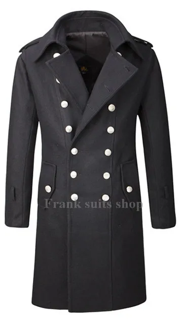 

Custom made 2017 High levels of wool woolen men's double-breasted woolen coat long coat