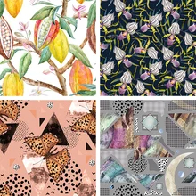 Полиэстер тонкая эластичная ткань для платья на заказ Высококачественная цветочная ткань с принтом животных DIY модная классическая рубашка постельные принадлежности