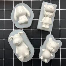 Aouke Bear Bunny Dog силиконовая форма «сделай сам» помадка форма для торта, Мусса инструмент для шоколадных конфет