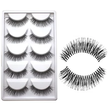 5 пар мягких длинных крестиков для макияжа, толстые накладные ресницы, ресницы Nautral ручной работы, горячая распродажа A21