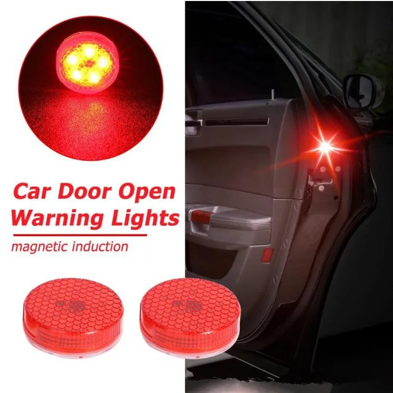 

2pcs 5 LEDs Car Openning Door Warning Flash Lamp Safety Indication Wireless Anti-Collision Signal Light Parking Lamps