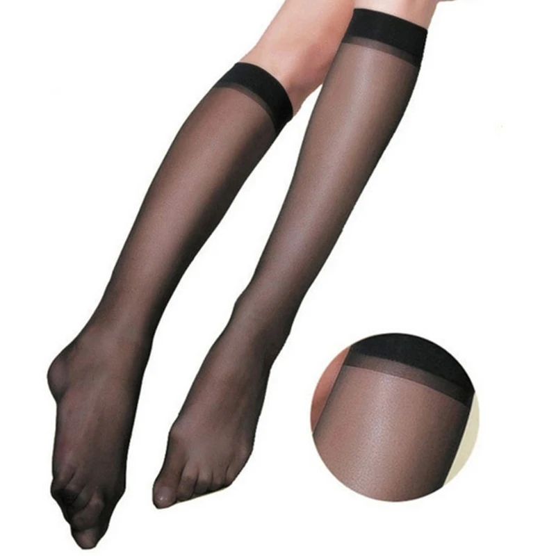 New Arrive Women's Knee High Socks Sheer Silky Socks With Reinforced