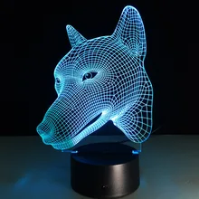Семейная собака 7 цветов лампа 3d Визуальный светодиодный ночник для детей сенсорный Usb Настольный Lampara Lampe детский спальный ночник