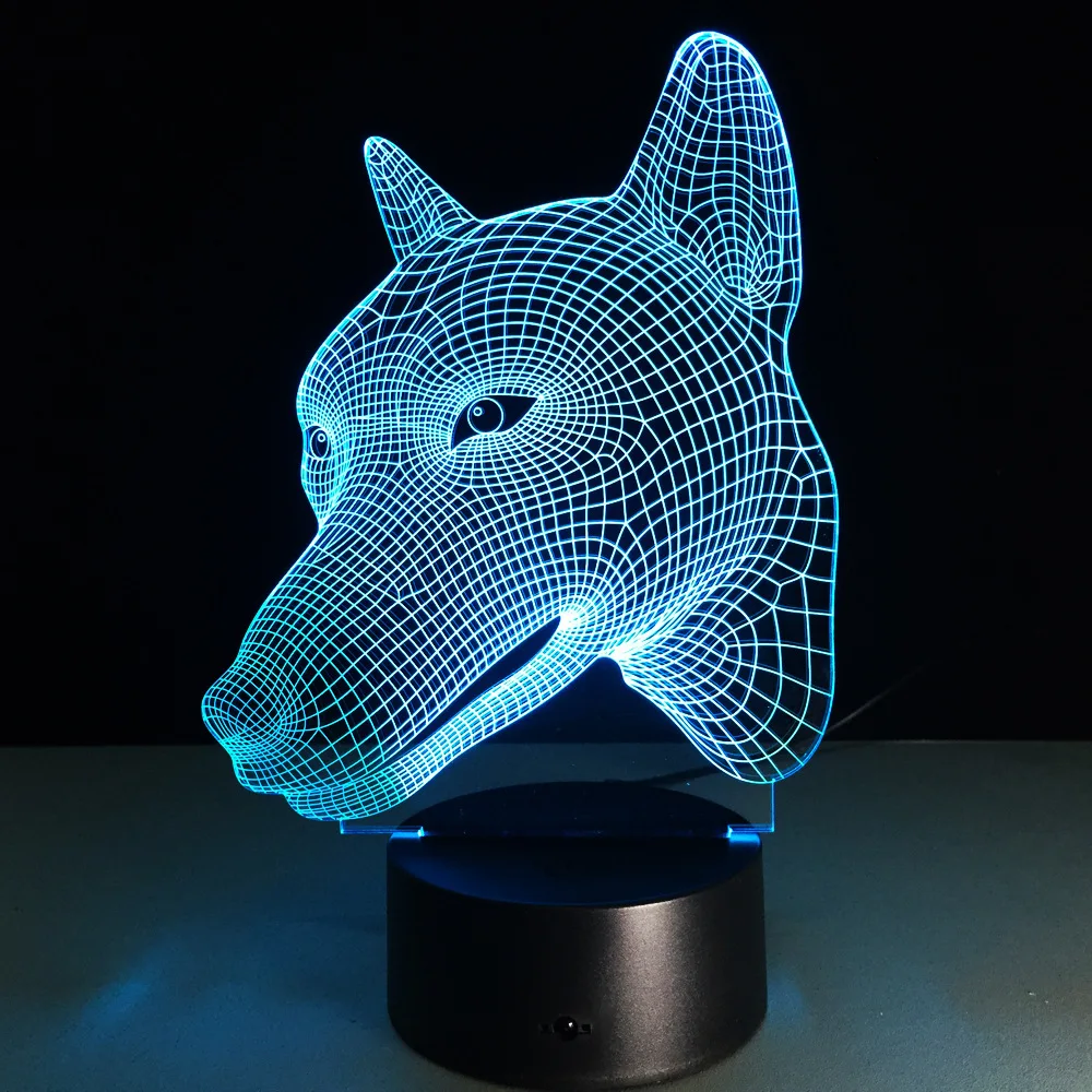 Семейная собака 7 цветов лампа 3d визуальные Светодиодные ночные светильники для