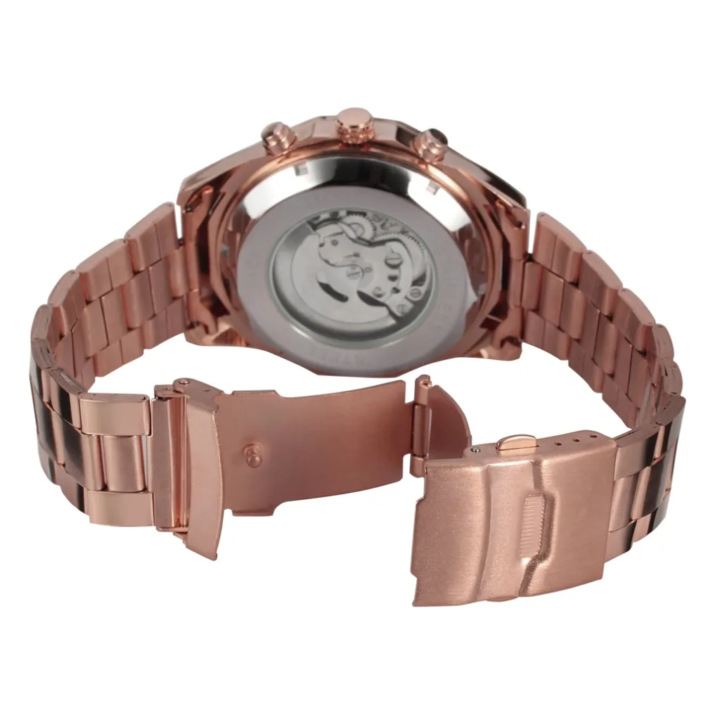 Wholesale Gold Color Skeleton Automatic Mechanical Watch Made From China Factory