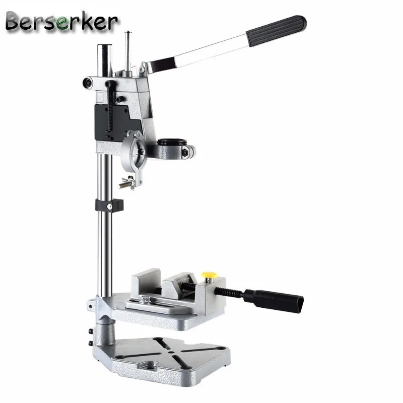 Berserker Electric Drill Bench Repair Tool Stand Mini Drill Stand Chuck Clamp with working table Cast