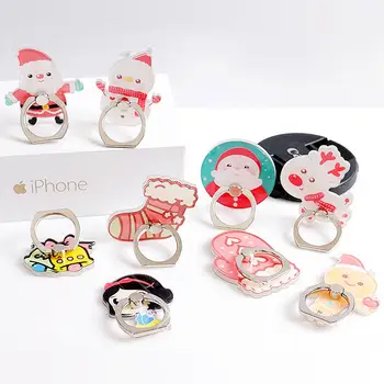 

high quality wholesale Universal Metal Finger Ring Holder mobile phone holder Stand socket Christmas present Cartoon personality