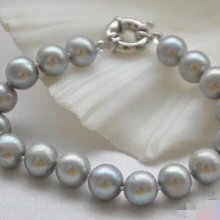 > серый круглый Пресноводный Культивированный жемчужный браслет