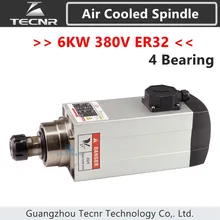 TECNR 6 кВт 380 В мотор шпинделя с воздушным охлаждением ER32 4 шт. керамические шариковые подшипники для фрезерного станка с ЧПУ GDZ120* 103-6
