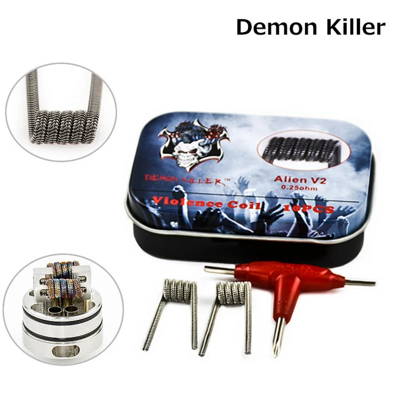 

Demon Killer Violence Coil Alien V2 Staple Wire Spaced Tsuka Tri-twisted Clapton Clapception Wire Staggered Fused Framed