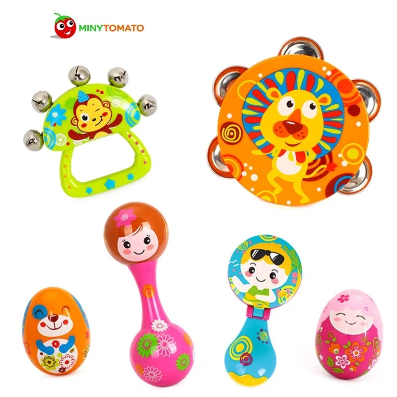 Buy 6pcs/set Colorful Baby Rattle Handbell Musical
