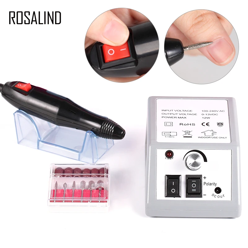 

ROSALIND Electric Manicure Drill 10W Nail Art Equipment Nail File Drill EU Plug Nail Design nails accessories