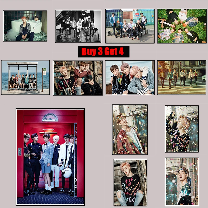 

kpop bangtan Posters Clear Image Wall Stickers Home Decoration High Quality Prints RM Jimin Jin Coated Paper