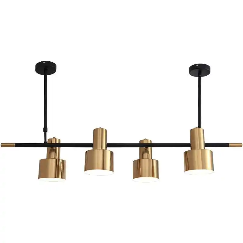 

Nordic gold Dining room Creative pendant lights Fashion Design 4 head combo LED Living room droplight E27 bulbs lighting fixture