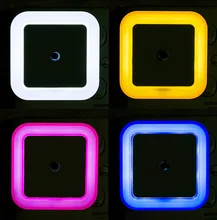 Light Sensor Control Night Light Mini EU US Plug Novelty Square Bedroom lamp For Romantic Colorful Lights