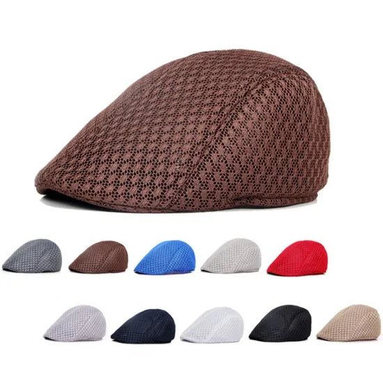 10pcs Cheap Men Mesh Flat Caps Solid Color for Spring Summer Plain Black Net Hats Women Blank Red Cap Wholesale | Аксессуары для