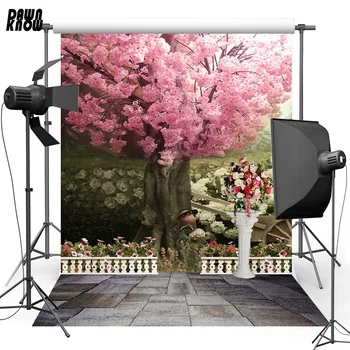 

DAWNKNOW Drawing Vinyl Photography Background For Baby Flower Tree New Fabric Polyester Backdrop For Wedding Photo Studio S2222