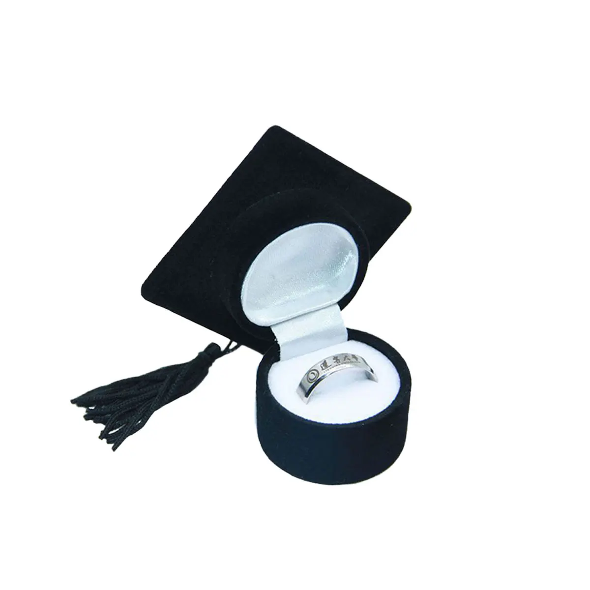 Doctor Hat в форме кольца коробка креативная шкатулка для украшений кейс держатель для колец для выпускного праздничное украшение(черный