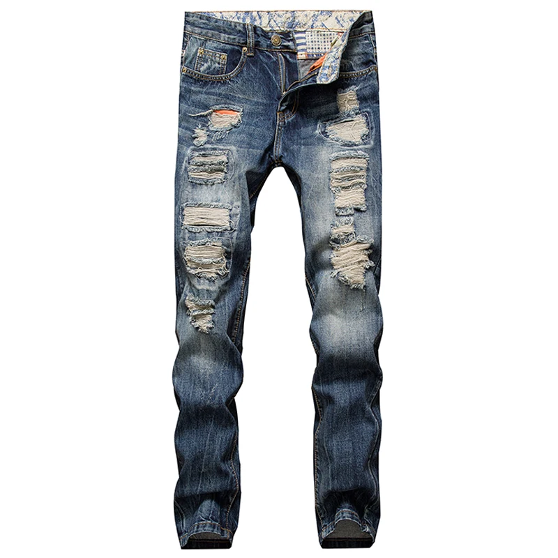 Fashion casual high quality hip hop hole famous men jeans europe style spring and summer men