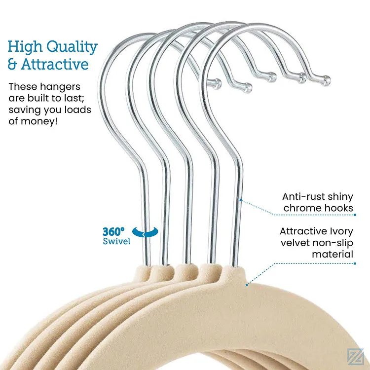 Нескользящие бархатные Вешалки костюм Вешалки 20 Pack ультра тонкий компактный 360 градусов поворотный крюк сильным и прочная одежда повесить