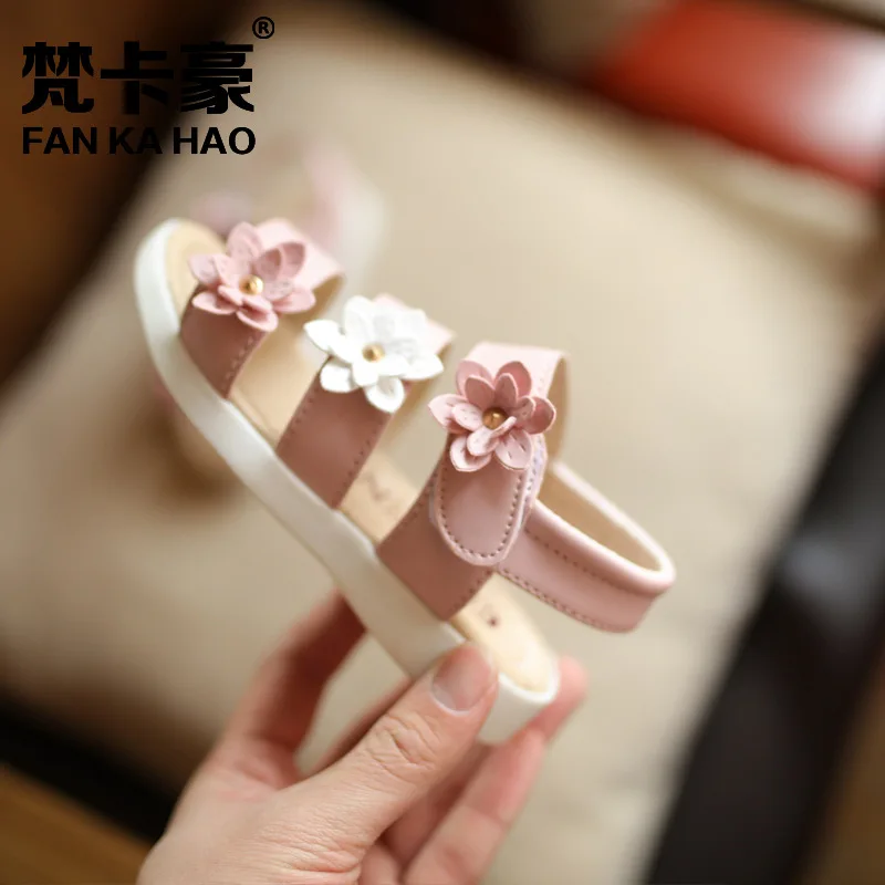 Omds детская плотная цвета цветок Босоножки летние для девочек пляжная обувь в римском стиле обувь Размеры 21-36 yxx