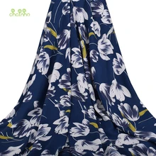 Chainho, синий Тюльпан цветочная серия/Летняя одежда ткань/разряд печатных, имитация шелка/юбка/платье/рубашка материал/половина метра
