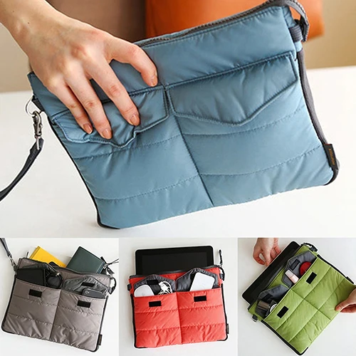 Multifunctional Portable Soft Tablet Carry Bag Zip Nylon Organizer Case
