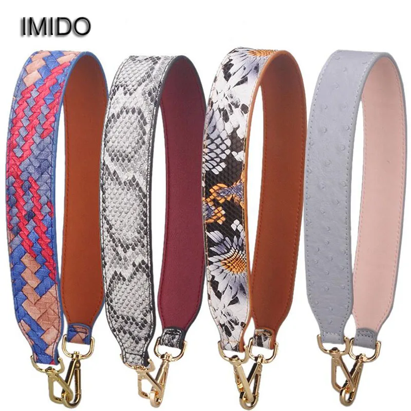 IMIDO 64cm Leather Handbag Belt Bag Short Strap Wide Shoulder Bag Strap