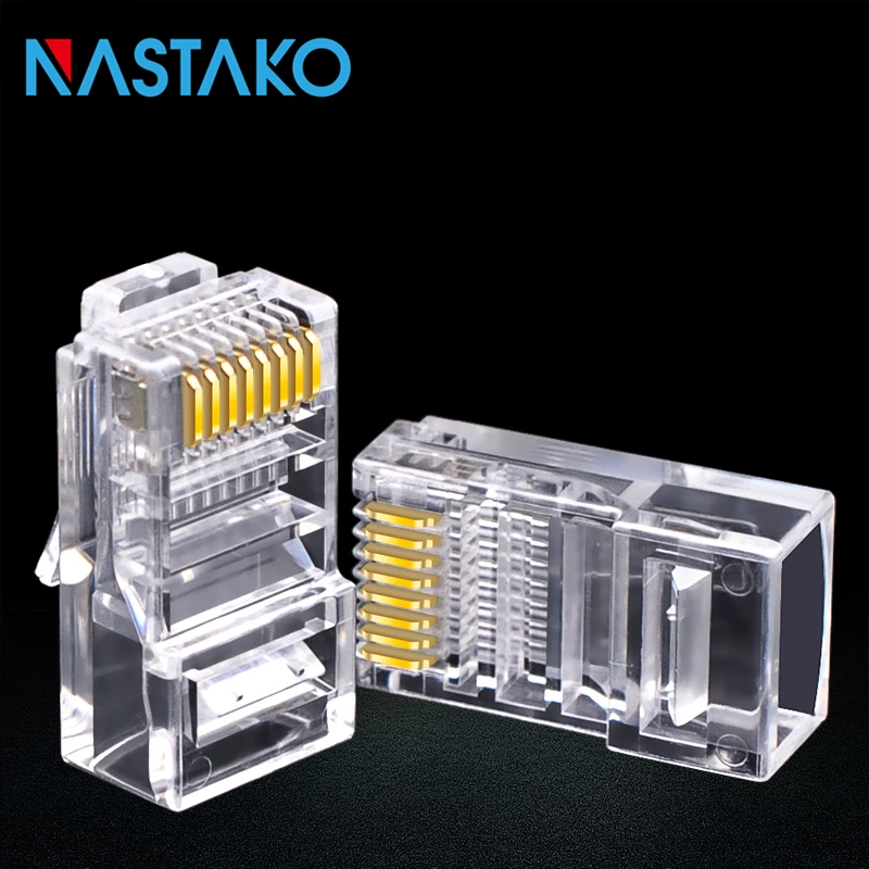 NASTAKO 8Pin CAT5 CAT5e RJ45 разъем модульный UTP кабель вилки 8P8C сеть Ethernet Кристальный