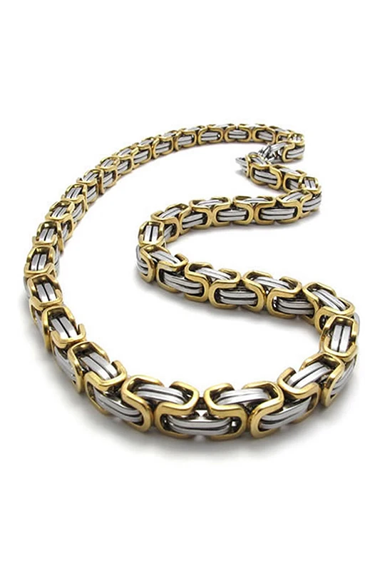 Мужское ожерелье, Байкерская цепочка Королевское ожерелье из нержавеющей стали, ширина 8 мм, длина 55 см