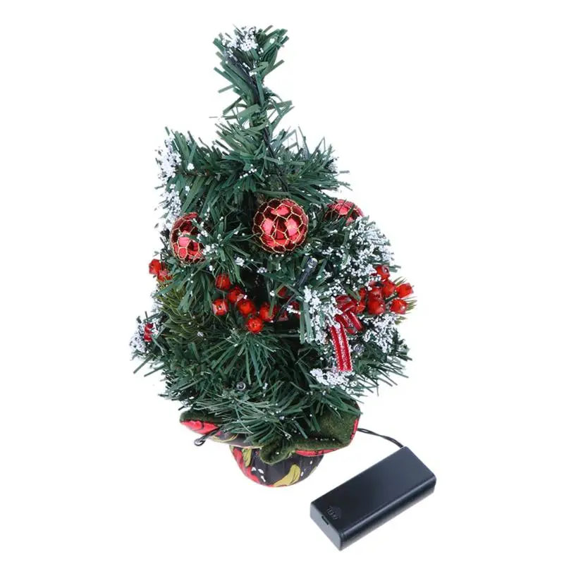 1 шт. Рождественская елка украшения Подарки настольные декоративные рождественские принадлежности 35 см со светом для рождественской елки