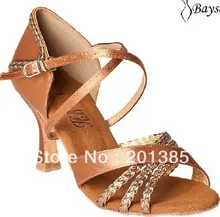 Professional Ladies Girls Tan Satin Latin Ballroom Shoes Salsa Dance Shoes Bachata Dance Shoes Latin Performance