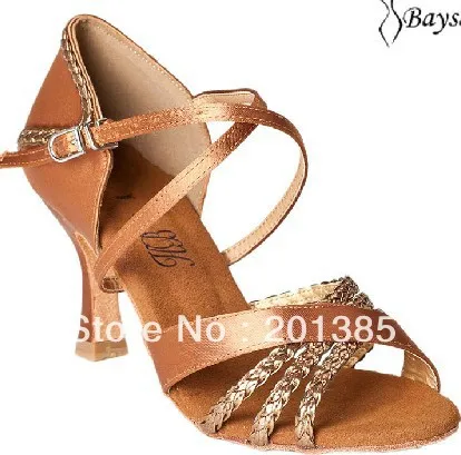 Professional Ladies Girls Tan Satin Latin Ballroom font b Shoes b font font b Salsa b