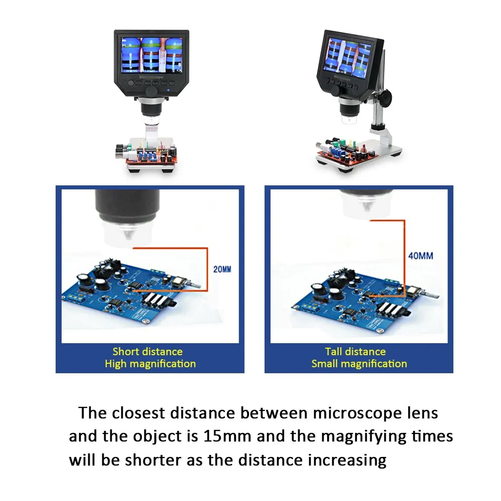 KKMOON 600X цифровой микроскоп электронный видео микроскоп HD lcd паяльный микроскоп телефон Ремонт лупа металлическая подставка