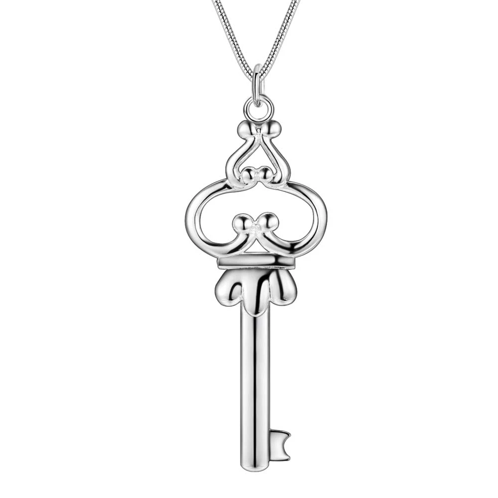 love heart key magical wholesale silver plated Necklace New Sale silver
