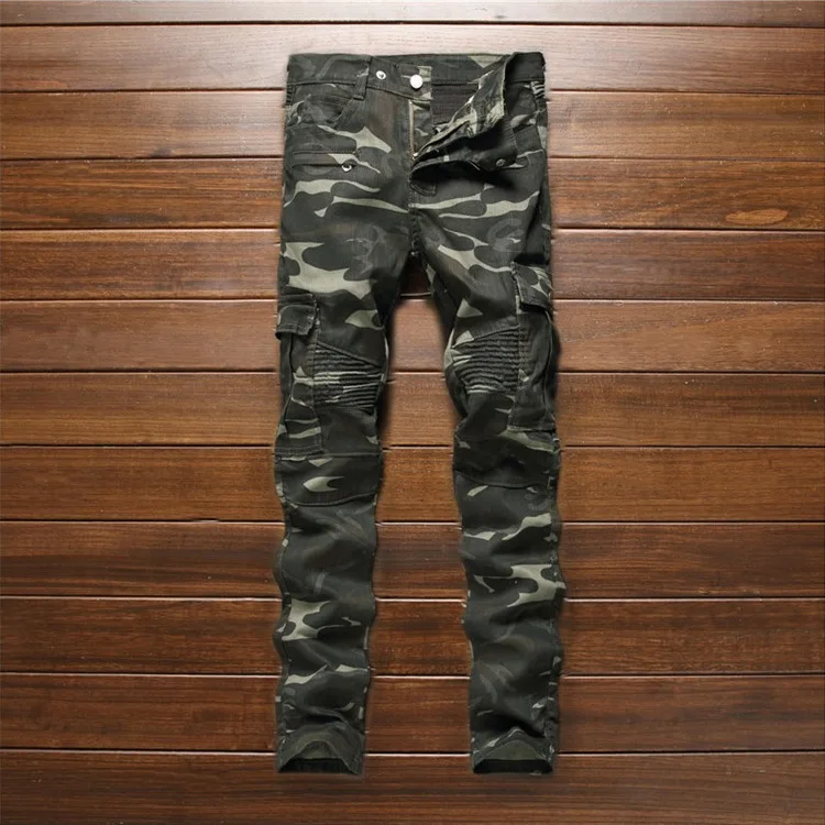 distressed camo jeans mens