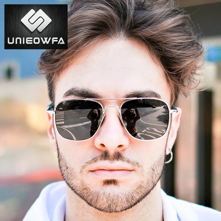 UNIEOWFA, мужские классические солнцезащитные очки AO, мужские поляризованные очки для вождения, UV400, солнцезащитные очки для мужчин, Полароид, сплав, квадратные солнцезащитные очки для пилота