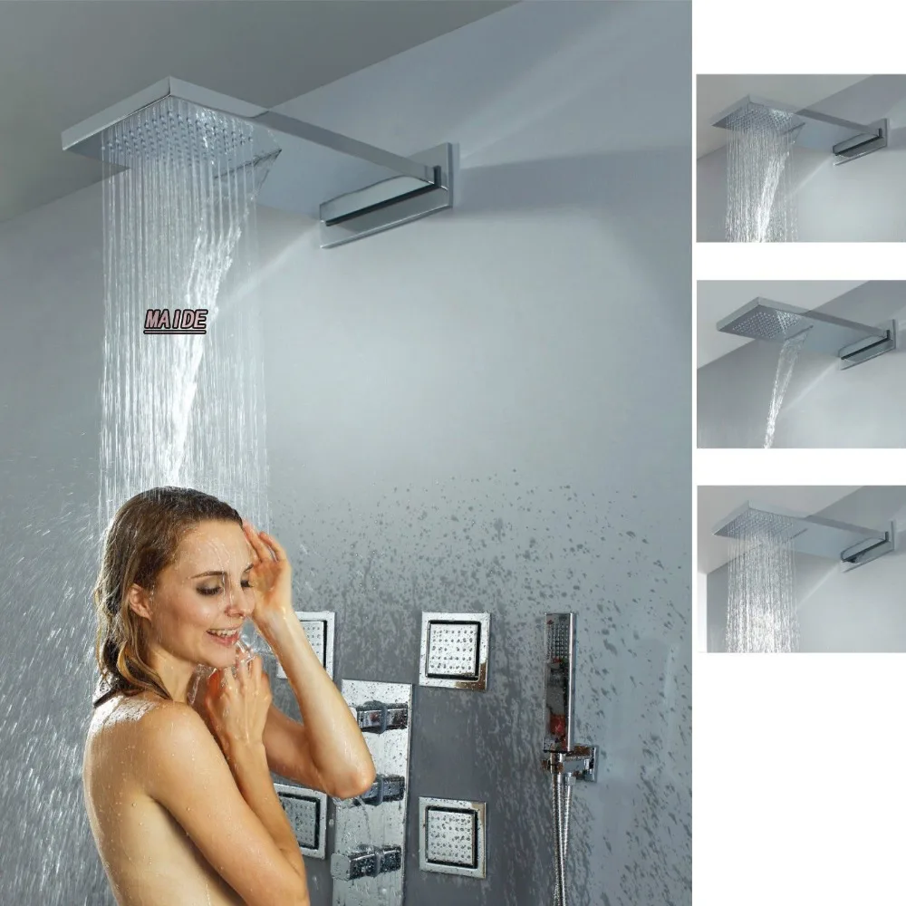 Waterfall Rain Shower System Six Body Jets Multifunction Valve Sets
