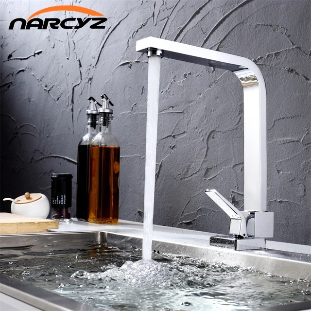 Best Offers Narcyz New Style Brass body Chrome Polished Classic kitchen faucet 360 degree rotation Hot and Cold  Water tap XT-107