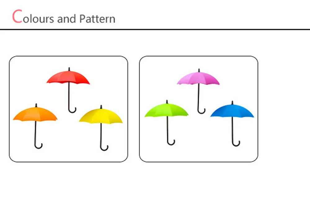 3 шт./компл. милый красочный Зонт настенный держатель для ключей настенный крючок-держатель Органайзер прочный двойной боковой клейкой ленты 1o9