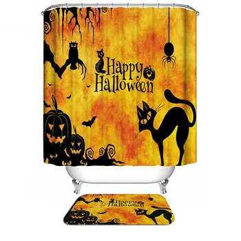 

New Arrival Home Decorative Shower Curtain Waterproof Bathroom Fabric American Cartoon Creative Halloween theme pattern 0207