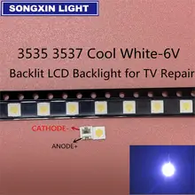 200 pces para lg uni led backlight lcd tv grânulo 3 v 6 v 3535 led smd lâmpada grânulo 3535 branco frio seul wooree