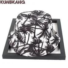 Летняя модная Панамка для мужчин и женщин, хлопковая кепка с принтом в стиле хип-хоп, Кепка с покрывалом, Повседневная пляжная Рыбацкая шляпа с кокосовым деревом