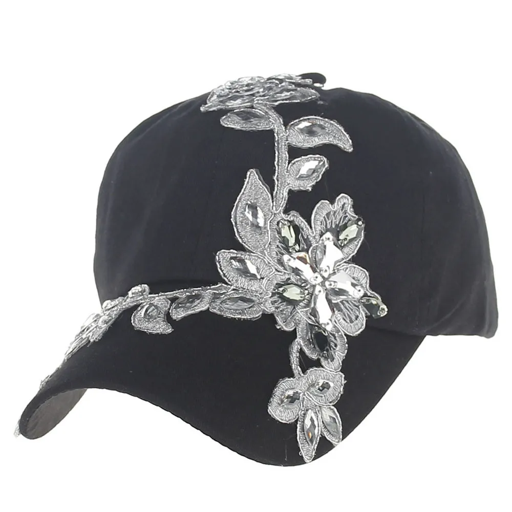 Бейсболка женская модная брендовая регулируемая со стразами летняя casquette de basette